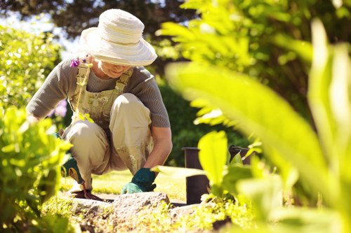 Hardscaping features in a Golders Green garden
